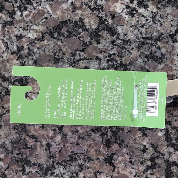 The Cuddle Collab tan SMALL pet collar new w tags neck 9-12 in and head 12-16 in - Picture 4 of 5